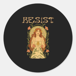 Adesivo Resistir Art Nouveau Mucha Anti Trump Mulheres Fem