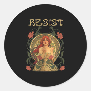 Adesivo Resistir Art Nouveau Mucha Anti-trump Mulheres Fem