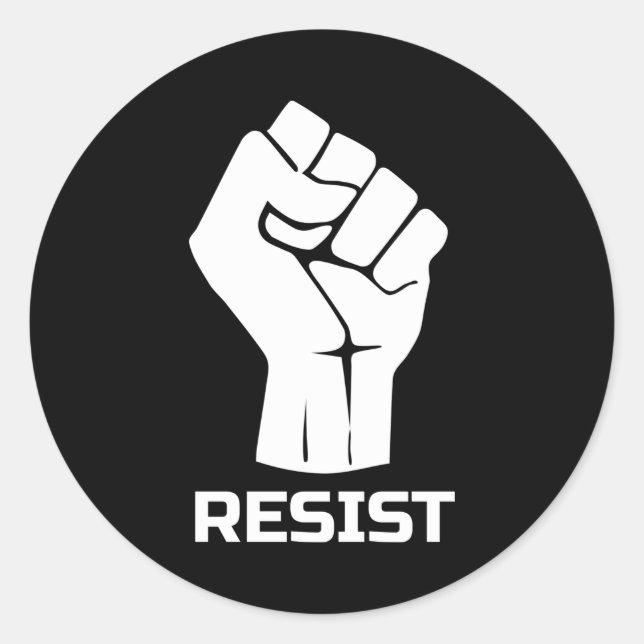 Adesivo Resistir com punho - em branco (Frente)