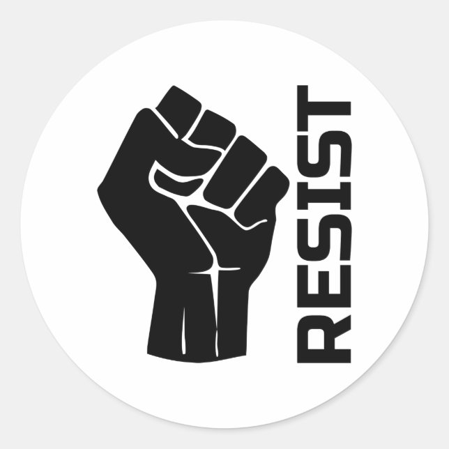 Adesivo Resistir com punho - em preto 0002 (Frente)