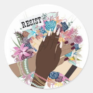 Adesivo Resistir Juntos - Arte Flaoral Feminista