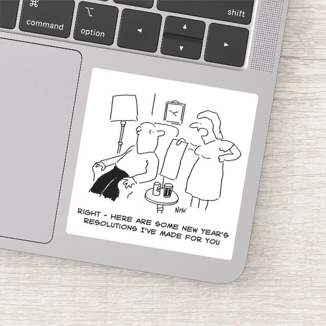 Adesivo Resoluções de Ano Novo da Esposa para Marido. Engr (Detalhe)