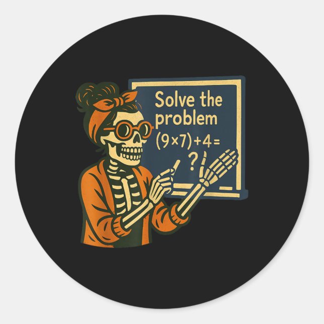 Adesivo Resolva O Problema 9x7+4 67 Meme Seis Sete Esquele (Frente)