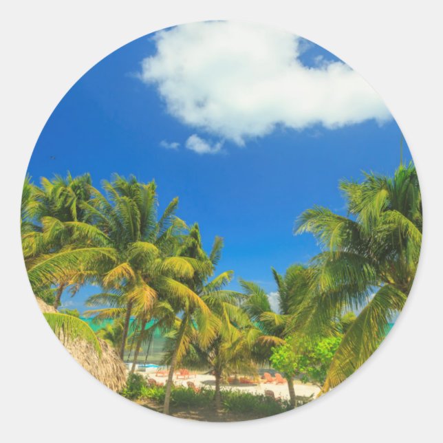 Adesivo Resort de praia tropical, Belize (Frente)