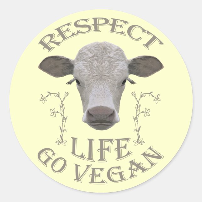 ADESIVO RESPECT LIFE - GO VEGAN - */* (Frente)