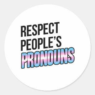 Adesivo Respeitar Pronouns de Pessoas - Stripes Trans