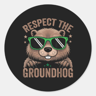 Adesivo Respeite A Bandeira De Groundhog Usa Woodchuck Gro