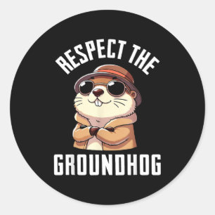 Adesivo Respeite a Camisa do Groundhog Homens Mulheres Fun