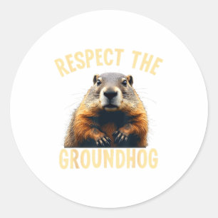 Adesivo Respeite A Foto Do Groundhog Woodchuck Para Ground