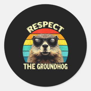 Adesivo Respeite o Amante do Groundhog Vintage Animal Grou