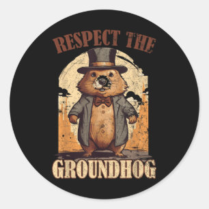 Adesivo Respeite O Dia De Marmota Engraçado De Groundhog _