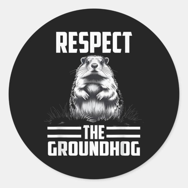 Adesivo Respeite O Dia do Celebrado Groundhog (Frente)