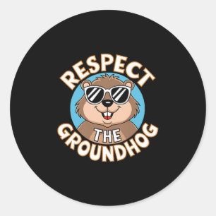 Adesivo Respeite O Dia Do Groundhog Quirky Premium