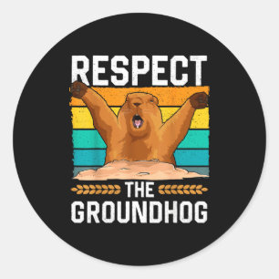 Adesivo Respeite O Dia Do Groundhog Woodchuck Feriado Dive