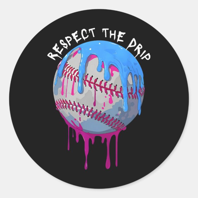 Adesivo Respeite O Drip Do Sorvete Baseball (Frente)
