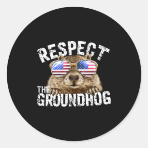 Adesivo Respeite O Groundhog Engraçado Dia Do Ground-hog E