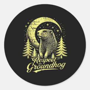 Adesivo Respeite O Groundhog- Engraçado Dia do Groundhog _