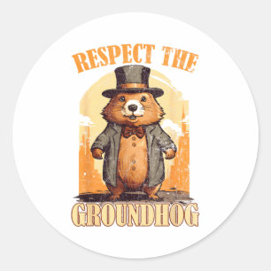 Adesivo Respeite O Groundhog Engraçado Dia Do Groundhog