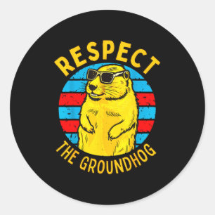 Adesivo Respeite O Groundhog Engraçado Woodchuck Dia Do Gr