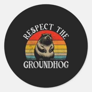 Adesivo Respeite O Groundhog Frase Engraçada Retro Groundh