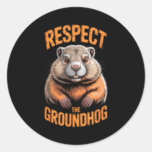 Adesivo Respeite O Groundhog Punxsutawney Phil Engraçado H