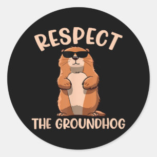 Adesivo Respeite O Groundhog -Woodchuck Dia do Groundhog