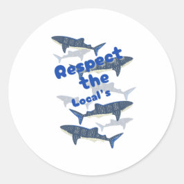 ADESIVO RESPEITE OS LOCAIS, A FAMÍLIA DE SHARK NADANDO PER