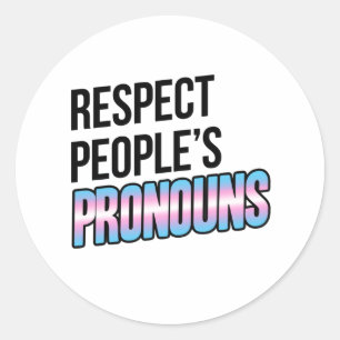 Adesivo Respeite os Pronomes das Pessoas - Listras Trans