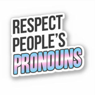 Adesivo Respeite os Pronomes das Pessoas - Listras Trans