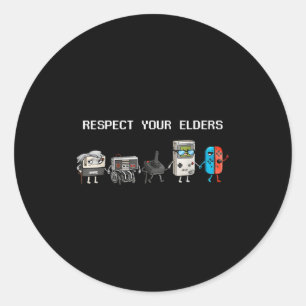 Adesivo Respeite Seus Anciãos Jogos Retrô Divertido Contra