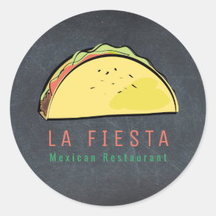 Adesivo Restaurante Mexicano Taco Moderno Preto Empresa