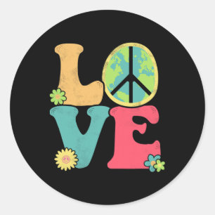 Adesivo Restaurar Sinal de Paz do Dia da Terra Amor Hippie