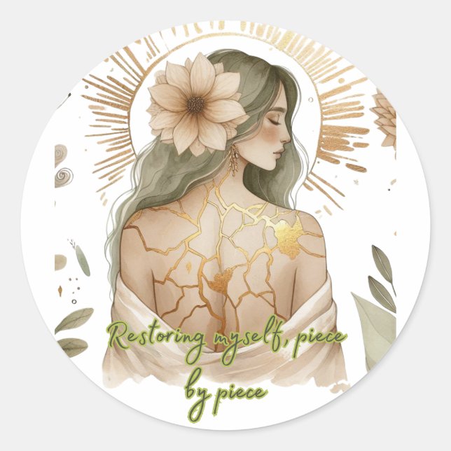Adesivo Restoring Myself with Love – Kintsugi Art (Frente)