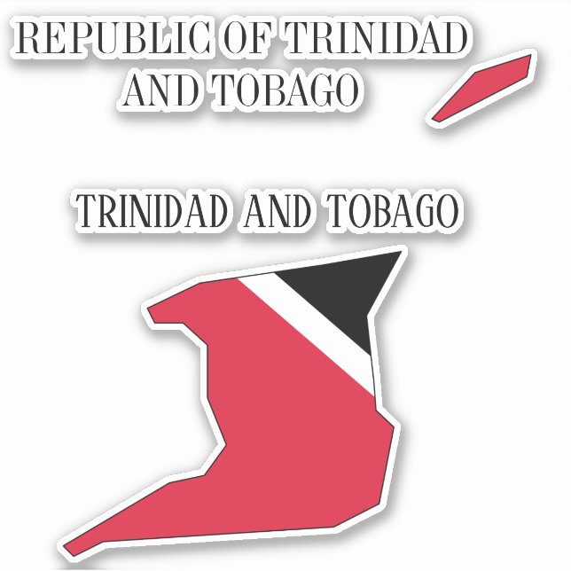 Adesivo Resumo do Mapa da Bandeira de Trinidad e Tobago (Frente)