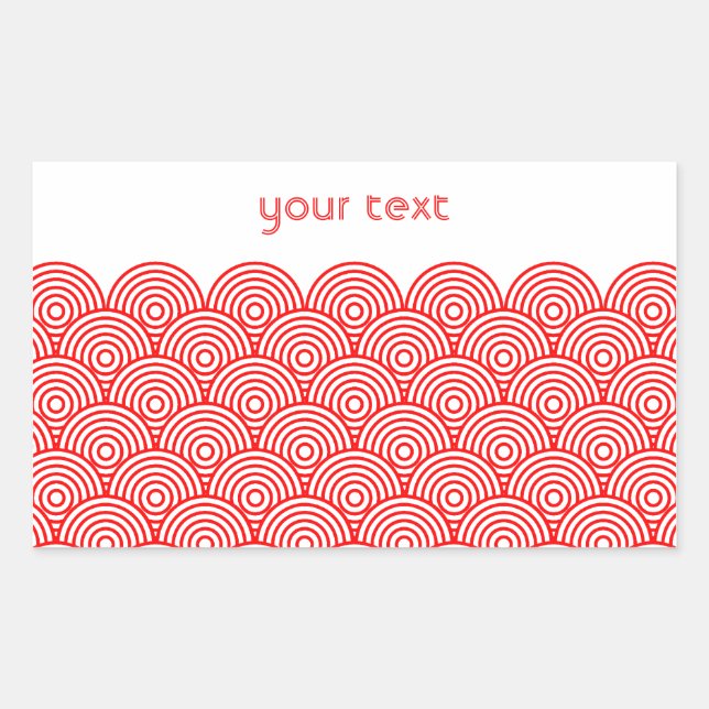 ADESIVO RETANGULAR 青海波風(赤色) (Frente)