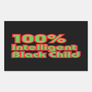 Adesivo Retangular 100% de Criança Negra Inteligente