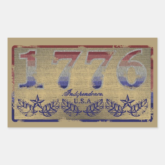 Adesivo Retangular 1776 Independência  (Frente)