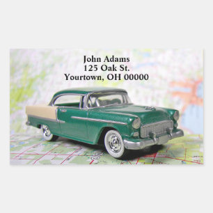 Adesivo Retangular 1955: automóvel retrógrado no roteiro