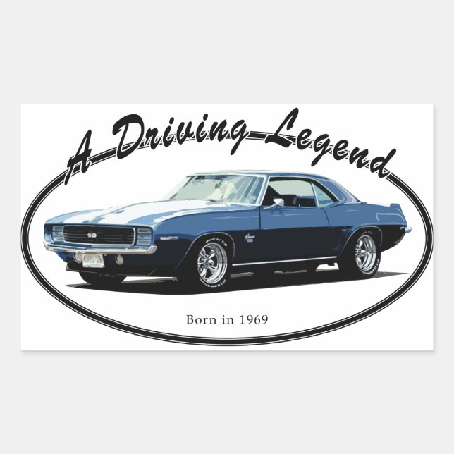 ADESIVO RETANGULAR 1969 CAMARO YENKO BLUE (Frente)
