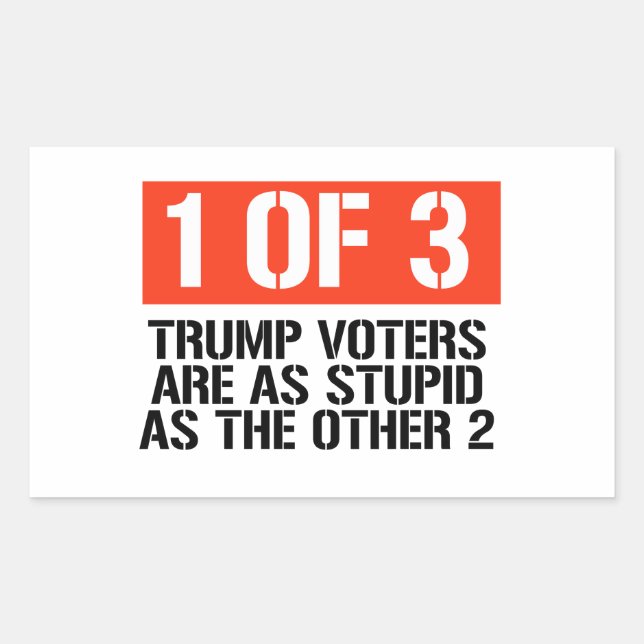 Adesivo Retangular 1 de 3 eleitores de Trump (Frente)