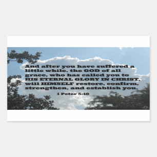 Adesivo Retangular 1 Peter 5:10 E depois que você sofreu um pouco