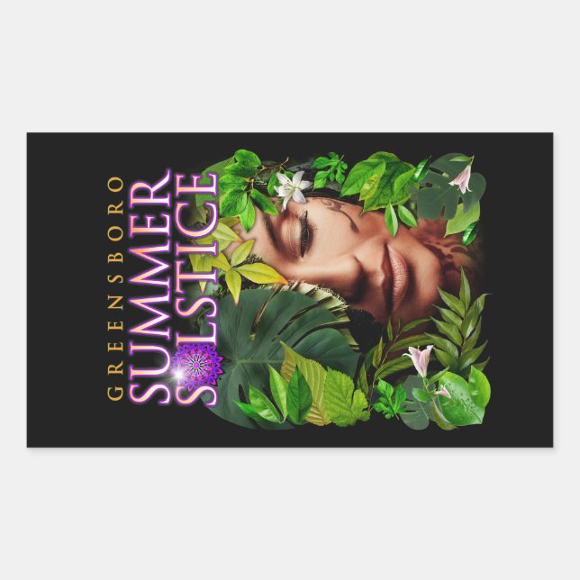 Adesivo Retangular 2022 Festival de Solstício de Verão de Greensboro  (Frente)