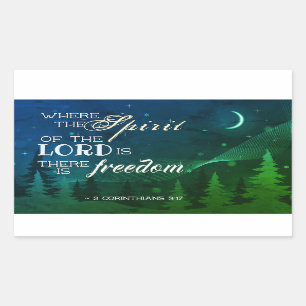 Adesivo Retangular 2 3:17 dos Corinthians onde o espírito do senhor