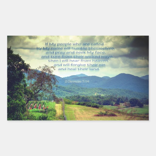 Adesivo Retangular 2 Crônicas 7:14 (Frente)