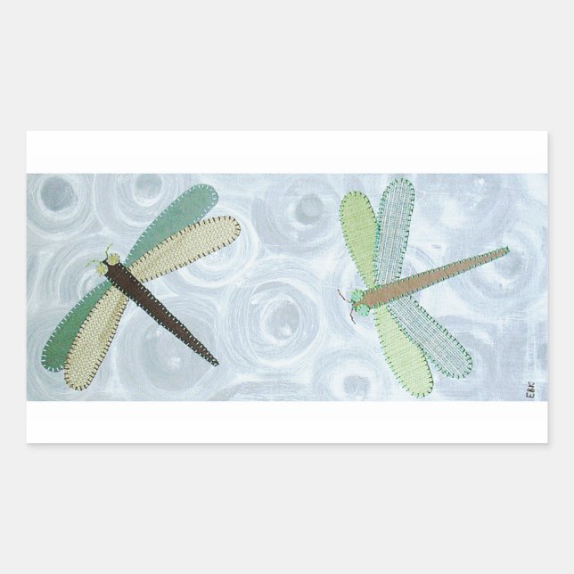 Adesivo Retangular 2 Dragonflies #1 (Frente)