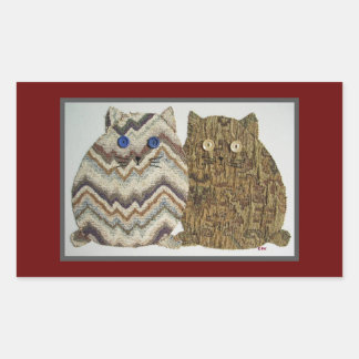 Adesivo Retangular 2 Gatos Gordos #1