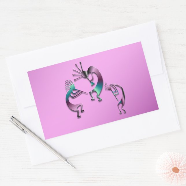 Adesivo Retangular 3 Kokopelli 107 (Envelope)