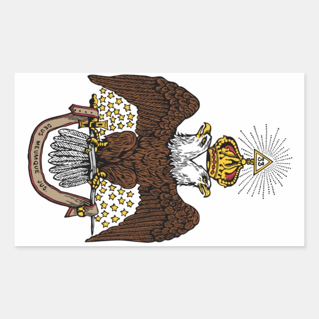 Adesivo Retangular 3ó Rito escocês Brown Eagle do grau (Frente)