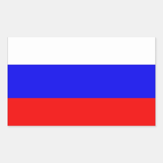 Adesivo Retangular 4 Bandeira da Rússia (Frente)
