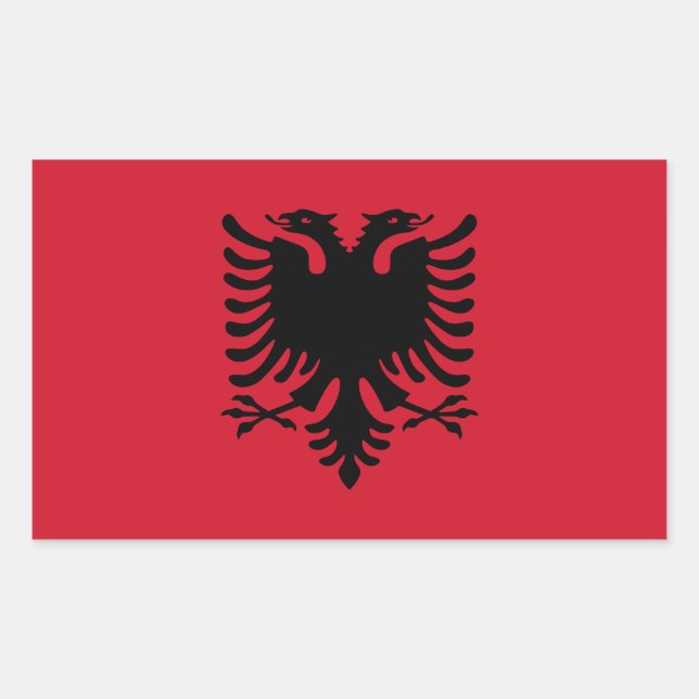 Adesivo Retangular 4 Bandeira nacional da Albânia (Frente)
